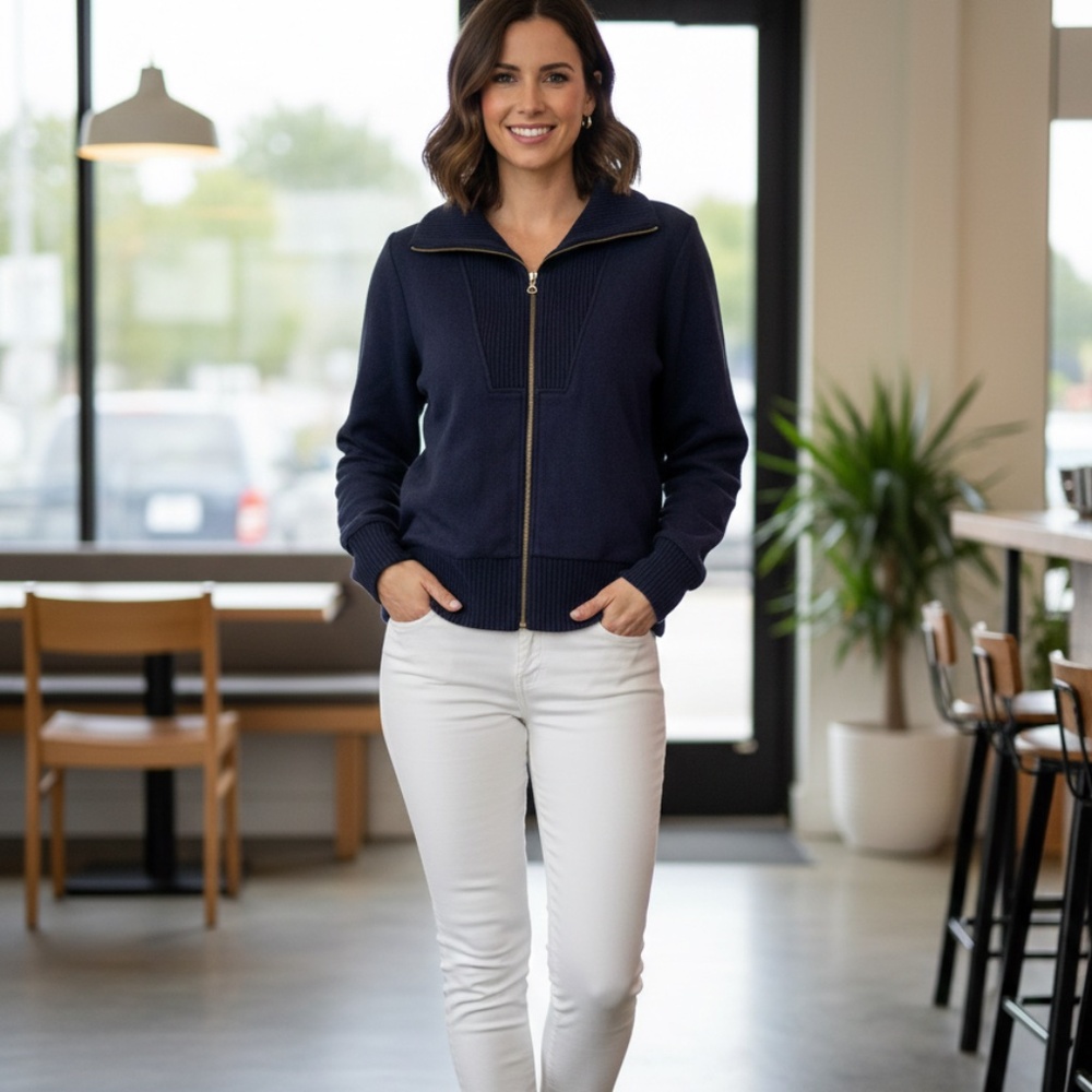 💙 Cozy Maurices Blue Full-Zip Sweater - Great Condition! L 💙